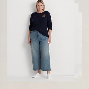 ❤️Ralph Lauren Plus Size High-Rise Wide-Leg Jean 16W